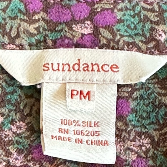 Sundance | 100% Silk Sheer Floral Button Down Blouse, Size PM - Picture 3 of 7